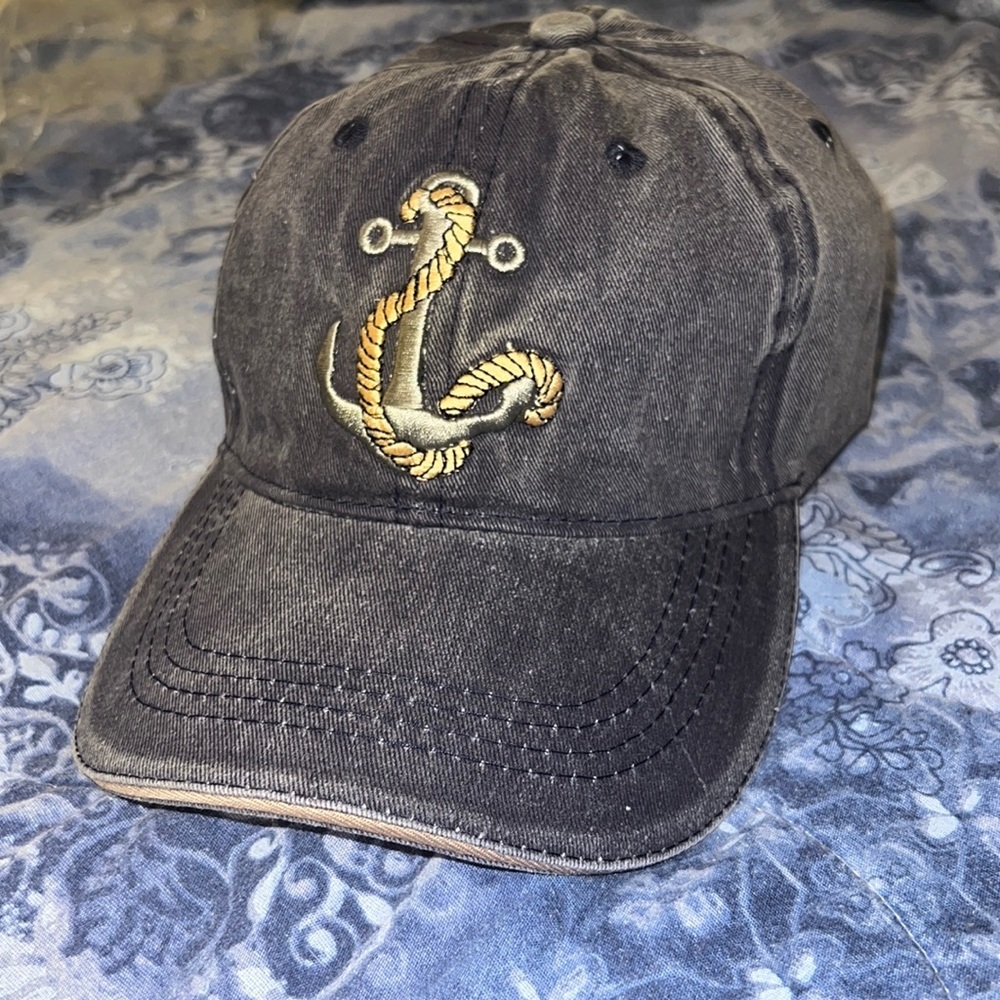 NEW! Nautical Anchor Logo Cap. Blue.